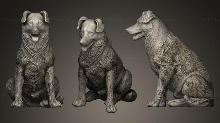 Animal figurines (DOG sitting, STKJ_0034) 3D models for cnc
